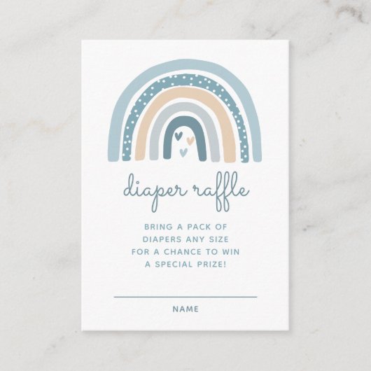 男の子ボホレインボーオムツラッフル エンクロージャーカード (正面)
