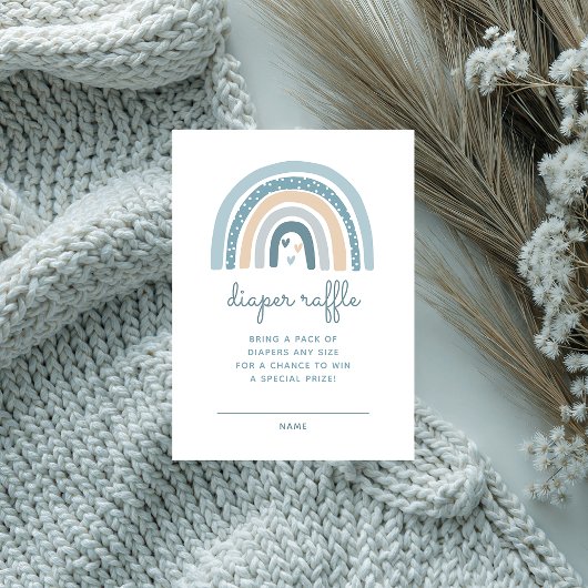 男の子ボホレインボーオムツラッフル エンクロージャーカード