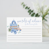 男の子ボホヴィンテージアドバイスの単語ベビーシャワーカード 案内状 (スタンド正面)