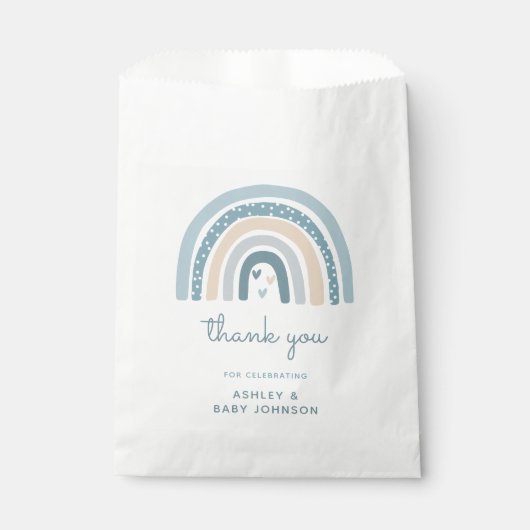 男の子ボホ虹の赤ちゃんシャワーありがとう フェイバーバッグ (正面)