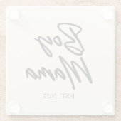 男の子マカスタムマEST。母ミニマル母ママ ガラスコースター (裏面)