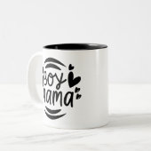 男の子ママ母の日の母 ツートーンマグカップ (正面左)