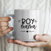 "男の子ママ"パーソナライズされた母の日2の子供の名前 コーヒーマグカップ