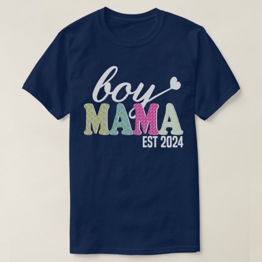 男の子ママEst 2024 Tシャツ (デザイン正面)