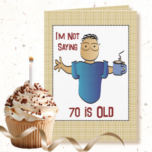 男の子マンガを言うおかしな70歳の誕生日 カード