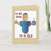 男の子マンガを言うおかしな70歳の誕生日 カード (正面)