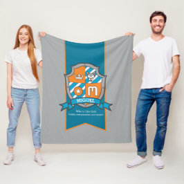 男の子ミゲルまたは手紙Mの名前は灰色のオレンジを意味する フリースブランケット