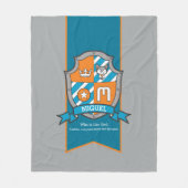 男の子ミゲルまたは手紙Mの名前は灰色のオレンジを意味する フリースブランケット (正面)