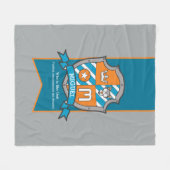 男の子ミゲルまたは手紙Mの名前は灰色のオレンジを意味する フリースブランケット (正面(横))