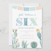 男の子メキシコのフィエスタカッティ6th誕生日パーティー 招待状 (正面)