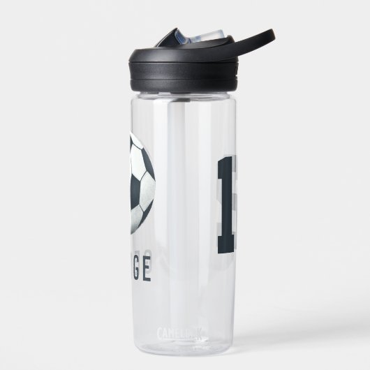 男の子モダンはスポーティなサッカーの子供 ウォーターボトル (左面)