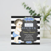 男の子モダンチョークボード赤ちゃんシャワー 招待状 (スタンド正面)