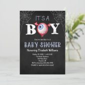 男の子モンスターアイハロウィーンの赤ちゃんシャワー 招待状 (スタンド正面)