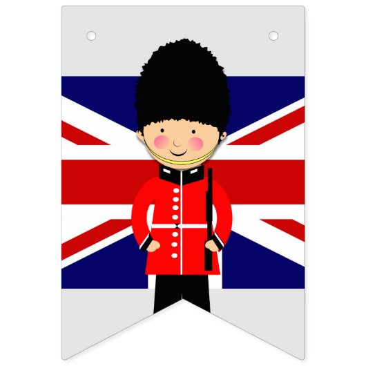 男の子ユニオンジャックテーマベイビーシャワー バンティングフラッグ (第1の旗)