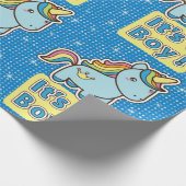 男の子ユニコーンの赤ちゃんシャワー ラッピングペーパー (角)