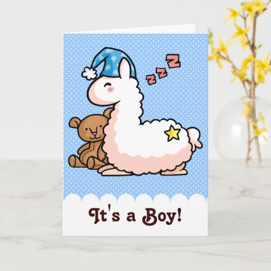 男の子ラマだ！ カード (黄色い花)