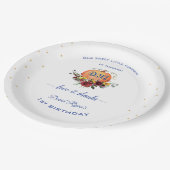 男の子リトルカボチャ感謝祭1st誕生日 ペーパープレート (アングル)