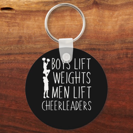男の子リフトウェイト男リフトチアリーダー キーホルダー (正面)