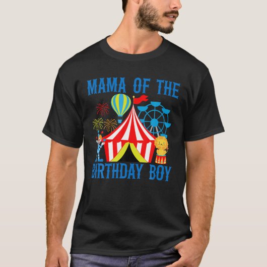 男の子リングマスターの誕生日のママのサーカス車 Tシャツ (正面)