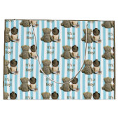 男の子リーカウボーイベビーでテディベア ラージペーパーバッグ (裏面)