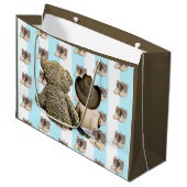 男の子リーカウボーイベビーでテディベア ラージペーパーバッグ (正面アングル)