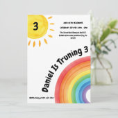 男の子レインボー3rdバースデーパーティー 招待状 (スタンド正面)