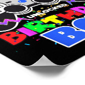 男の子レベル4ロック解除ビデオゲーム4th誕生日ゲーマー ポスター (角)