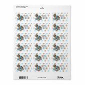 男の子ロッキングホース赤ちゃんシャワー住所 シール (フルシート)