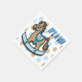 男の子ロッキングホース赤ちゃんシャワー紙ナプキンス スタンダードカクテルナプキン (角)