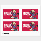 男の子ロックスターブロンド名レッドidラベルシール 長方形シール (シート)