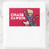 男の子ロックスターブロンド名レッドidラベルシール 長方形シール (バッグ)