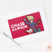 男の子ロックスターブロンド名レッドidラベルシール 長方形シール (封筒)