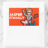 男の子ロックスター名オレンジidラベルシール 長方形シール (バッグ)