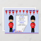 男の子ロンドンの王王室の子テーマの赤ちゃんシャワー 招待状 (正面/裏面)