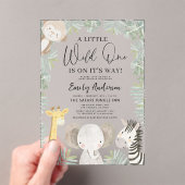 男の子ワイルドワンサファリアニマルベビシャワー アクリル招待状 (インサイチュ (ポータブル))