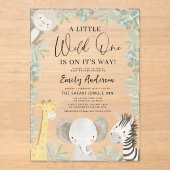 男の子ワイルドワンサファリアニマルベビシャワー アクリル招待状 (正面)