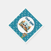 男の子ヴィンテージキャンパー屋外キャンプ誕生日 スタンダードカクテルナプキン (角)
