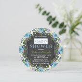 男の子ヴィンテージチョークベビーシャワー 招待状 (スタンド正面)