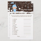 男の子単語スクランブル子供部屋韻ベビーシャワーゲーム (正面/裏面)