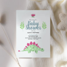 男の子可愛い青いジャングルTレックス恐竜の赤ちゃんシャワー