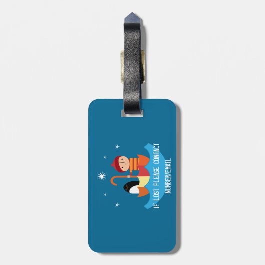 男の子失ったと見つかった友情の金属の弁当箱のキー ラゲッジタグ (裏面縦)