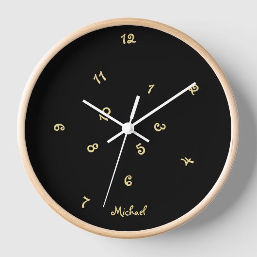 男の子女の子キッズルーム名パーソナライズされたおもしろい混乱 壁時計 (正面)