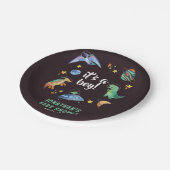 男の子宇宙恐竜銀河系赤ちゃんシャワーパーティー ペーパープレート (アングル)