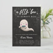 男の子幽霊ハロウィーンベイビーシャワーリトルブー 招待状 (スタンド正面)