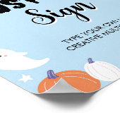 男の子幽霊誕生日パーティーテーブルサイン ポスター (角)