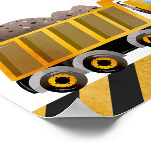 男の子建築誕生日パーティー歓迎サイン ポスター (角)