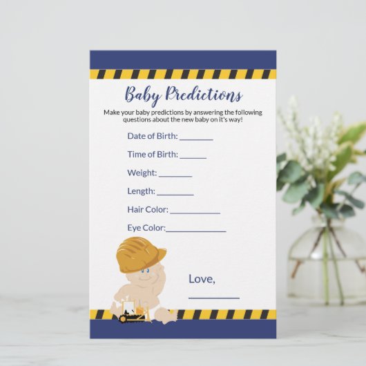 男の子建築赤ちゃんシャワー予測ゲーム (スタンド正面)