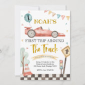 男の子最初のレーシングバースデー招待状 招待状 (正面)