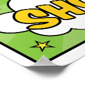 男の子漫画ブックスーパーヒーローベビーシャワーウェルカム ポスター (角)