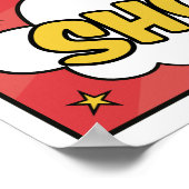 男の子漫画ブックスーパーヒーローベビーシャワーウェルカム ポスター (角)